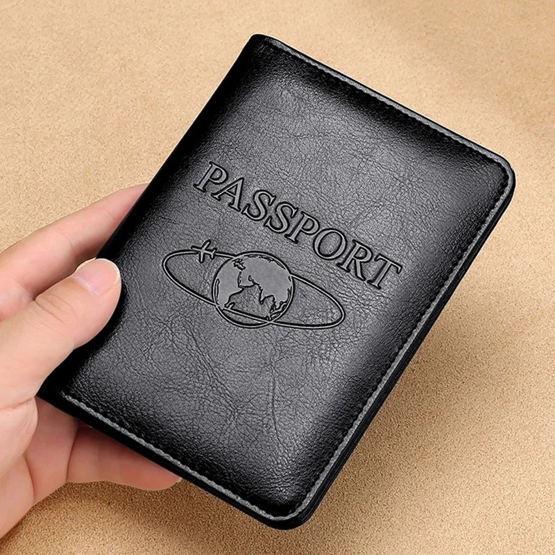 Passport Wallet Rfid - للجنسين جلد طبيعي غطاء جواز سفر