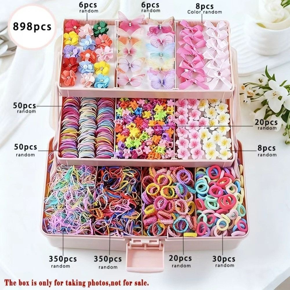 Tie Clip Set - مجموعة إكسسوارات شعر مرنة جديدة للفتيات،