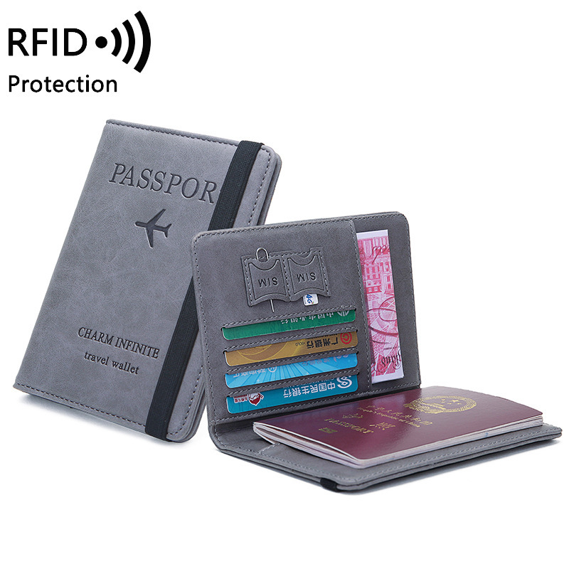 Passport Wallet Rfid - حامل جواز سفر من جلد البولي