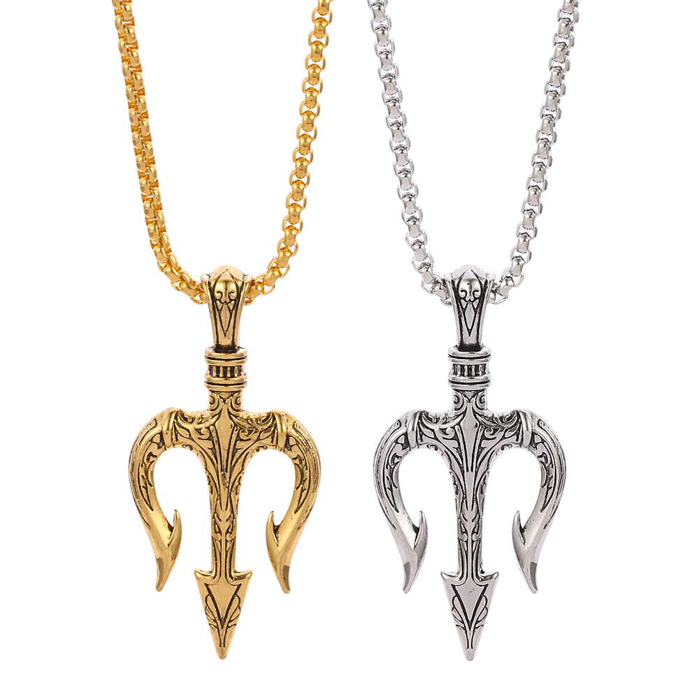 Men Accessories Neck Chain - القلائد مع ترايدنت قلادة للرجال ،