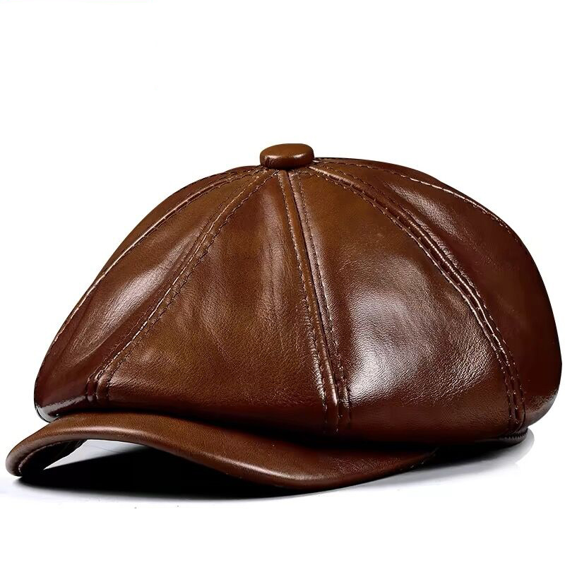 Men Accessories Brand - ربيع جديد قبعة جلدية حقيقية قبعة
