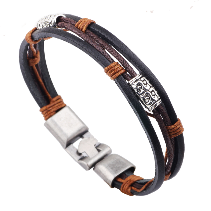 Men'S Accessories Hand Bands - 22 سنتيمتر ثلاث طبقات الجلود سوار