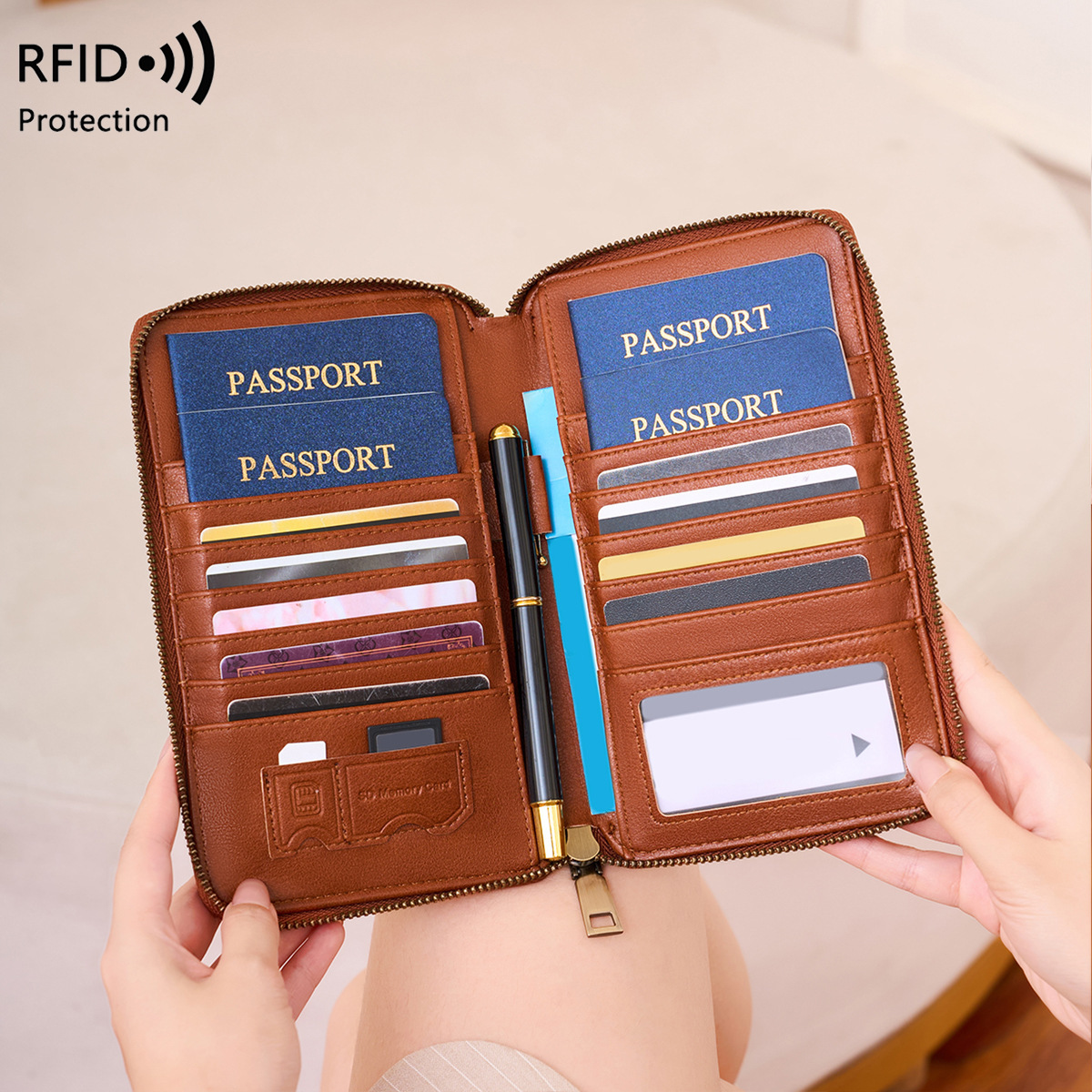 محفظة جواز سفر عصرية بتصميم طا - مراجعة Passport Wallet Rfid وسعره