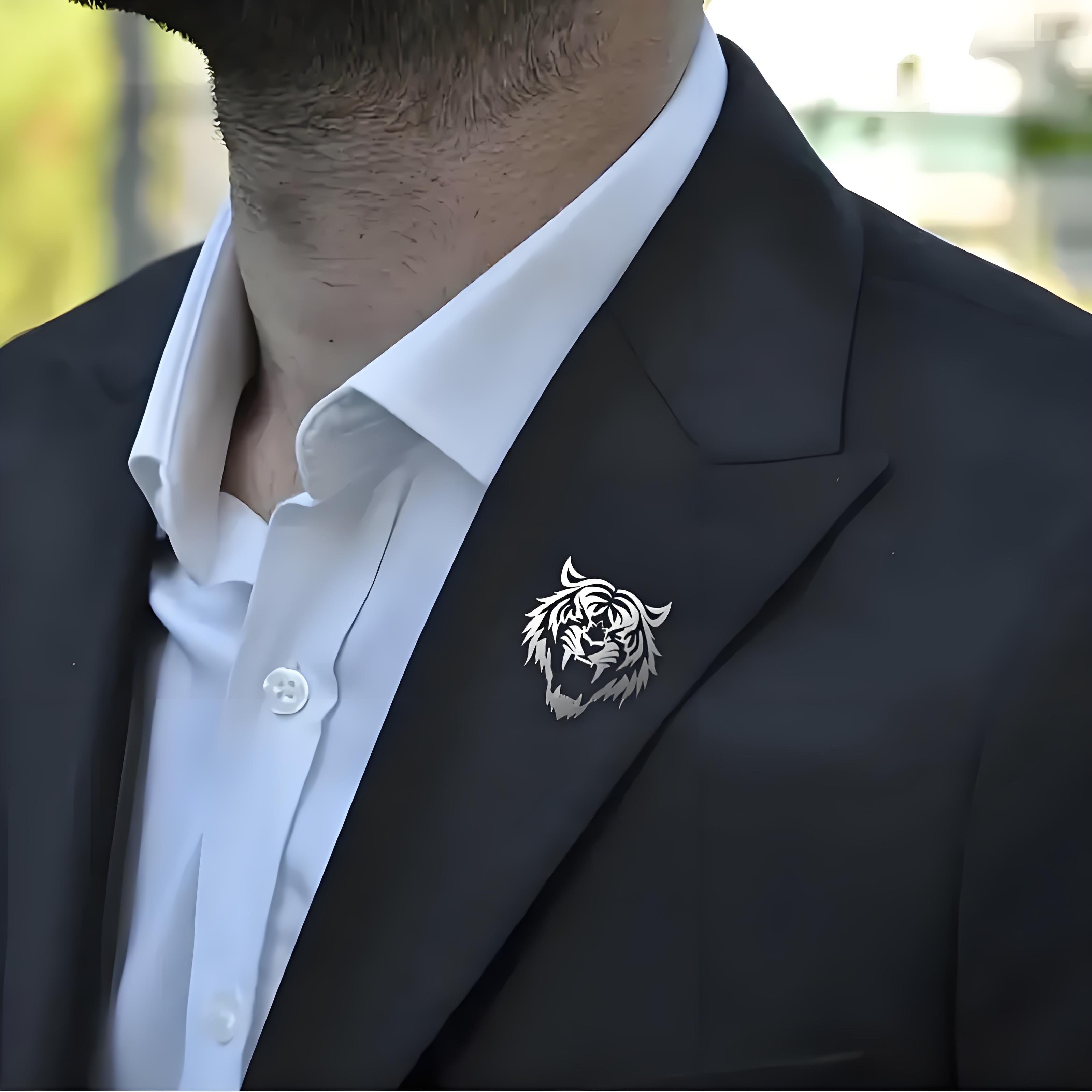 دبوس طية صدر السترة برأس النمر - مراجعة Men Accessories Gift Set وسعره
